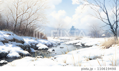 冬の自然の景色	 110619498