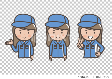 女工和清潔工上半身3個姿勢套裝_Piece_Guidance_Explanation 110619499