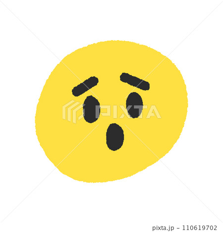 不安や心配な感情のイメージ絵文字 - シンプルでかわいい手書きの困り顔のデザイン素材 110619702