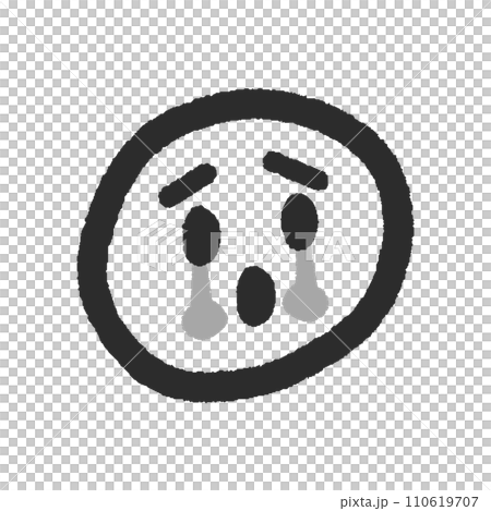 Emoji crying with a sad expression - simple and cute handwritten crying face design material Emoji crying with a sad expression - simple and cute handwritten crying face design material 110619707