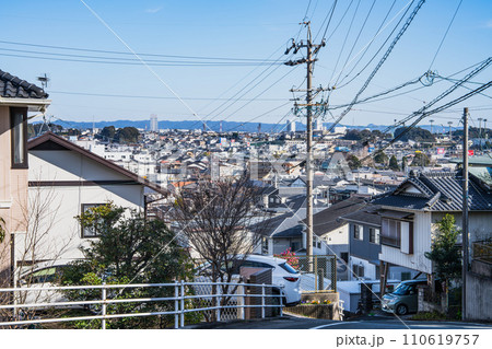 磐田市のかぶと塚公園付近の風景(静岡県) 110619757
