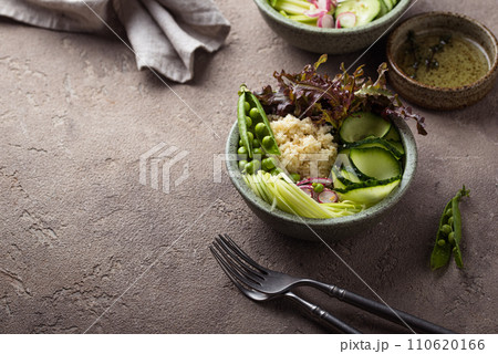Vegan healthy green buddha bowl 110620166
