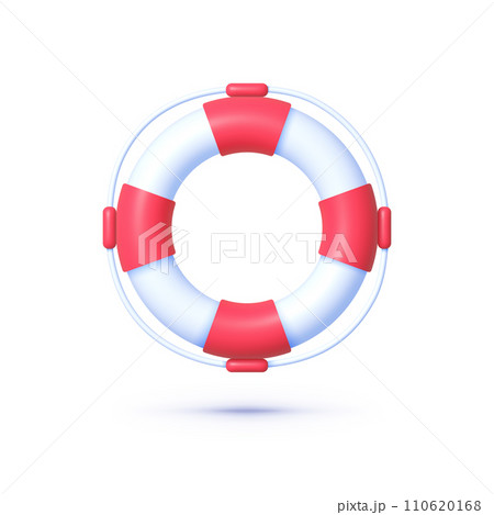 Lifebuoy 3d, great design for any purposes. Life rescue, summer journey and travel concept. Vector Illustration 110620168