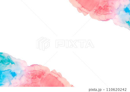 カラフルな水彩の花をイメージしたフレーム カラフルな水彩の花をイメージしたフレーム 110620242