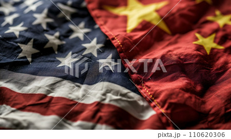 アメリカと中国の国旗	 110620306