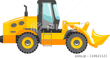 Wheel Loader Icon in Flat Style. Vector Illustration 110621121