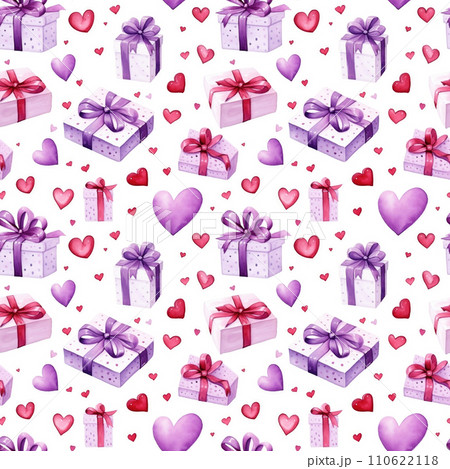 Valentine's day seamless pattern with festive gift boxes Valentine's day seamless pattern with festive gift boxes 110622118