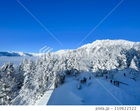新穂高ロープウェイ西穂高口より眺める北アルプスの絶景 110622522
