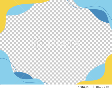 流體形狀框架流體/液體的抽象鬆散框架黃色、藍色、淺藍色、水平、水平拉長材料 流體形狀框架流體/液體的抽象鬆散框架黃色、藍色、淺藍色、水平、水平拉長材料 110622746