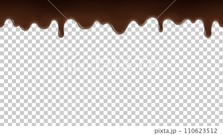 溶けたチョコレートのシームレスフレームA 110623512