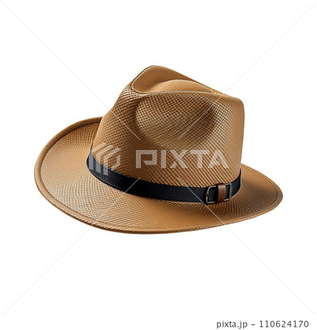 Fedora cap isolated on white background , photo-realistic, AI generated 110624170