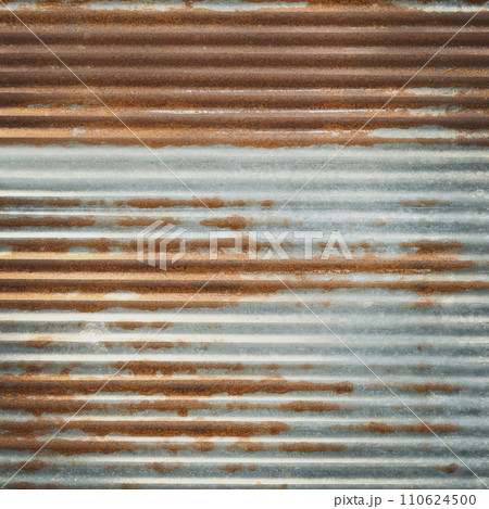 Old zinc wall texture background, rusty on galvanized metal panel sheeting. 110624500