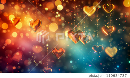 パーティーとお祝いの背景。幸せな雰囲気の演出。結婚式場用バックグランド。AI画像 110624727