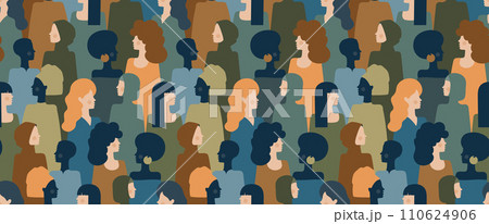 Seamless pattern crowd beauty young women Seamless pattern crowd beauty young women 110624906