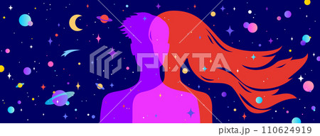 Couple woman, man dreams Couple woman, man dreams 110624919
