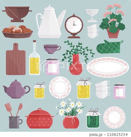 Kitchen interior vector illustration. A well-designed kitchen interior becomes hub for comfy family gatherings Decorate your domestic kitchen for warm and inviting atmosphere at mealtime Comfy dining 110625254