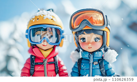 スキーを楽しむ人たち スキーを楽しむ人たち 110626359