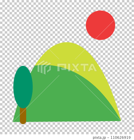 代表山脈的顏色樣式圖標 代表山脈的顏色樣式圖標 110626919