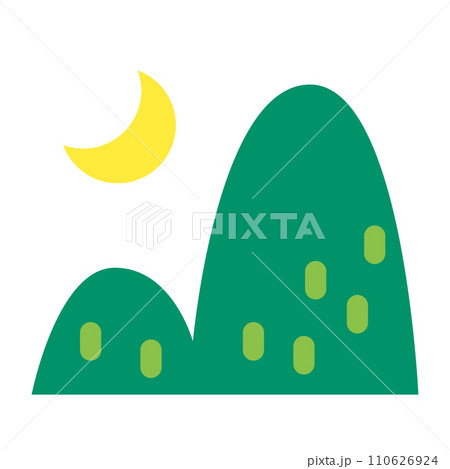 山を表すカラースタイルのアイコン 山を表すカラースタイルのアイコン 110626924