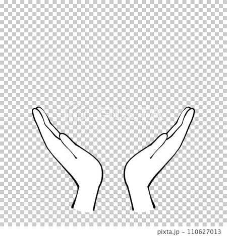 雙手向上的黑白插圖 110627013