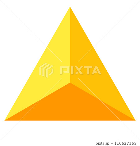 立体、三角錐を表すカラースタイルのアイコンのイラスト素材