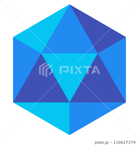 立体、多面体を表すカラースタイルのアイコン 110627379