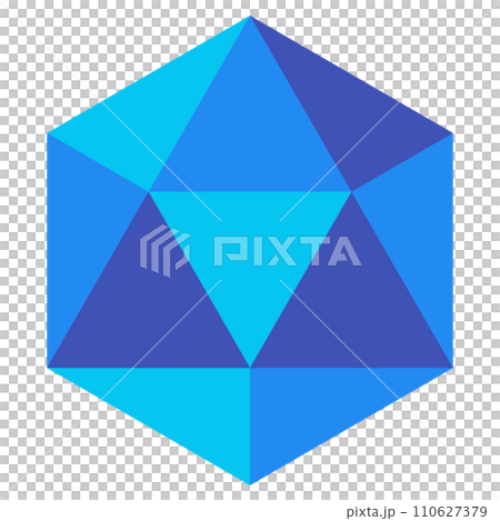 立体、多面体を表すカラースタイルのアイコン 110627379