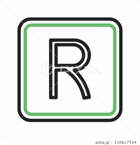 Registered icon vector image. 110627534