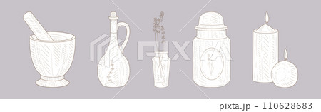 Lavender Products Clipart Elements Hand Drawn Sketch Vector Set Lavender Products Clipart Elements Hand Drawn Sketch Vector Set 110628683