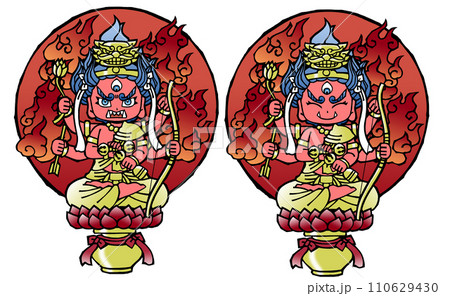 セット・愛染明王のイラスト素材 [110629430] - PIXTA