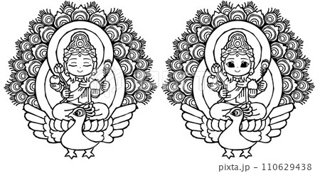 セット・孔雀明王・モノクロ セット・孔雀明王・モノクロ 110629438