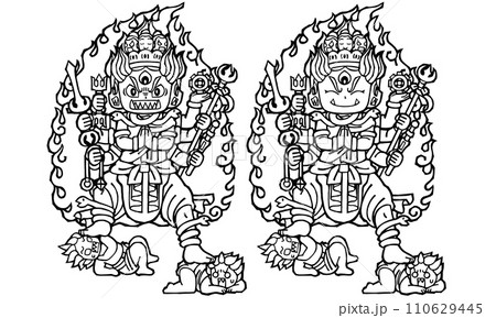 セット・大元帥明王・モノクロ セット・大元帥明王・モノクロ 110629445