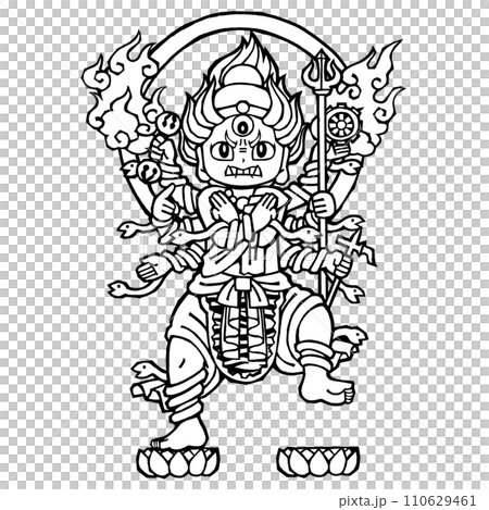 軍荼利明王・モノクロ 軍荼利明王・モノクロ 110629461