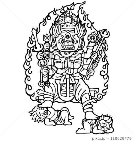 大元帥明王・モノクロ 110629479