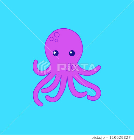 The mauve octopus on the light blue background The mauve octopus on the light blue background 110629827