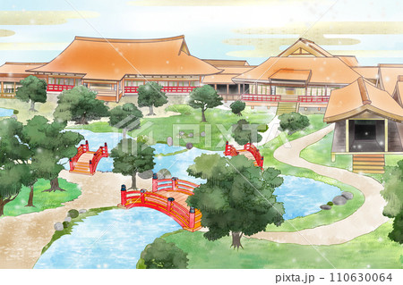 平安貴族のお屋敷空付き 110630064