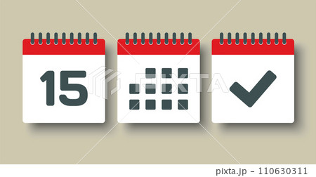 Vector icon page calendar - 15 day, agenda, done Vector icon page calendar - 15 day, agenda, done 110630311