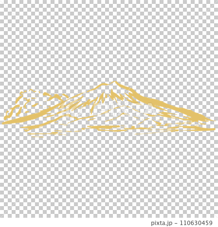 Golden mountain and cloud illustration material vector 110630459