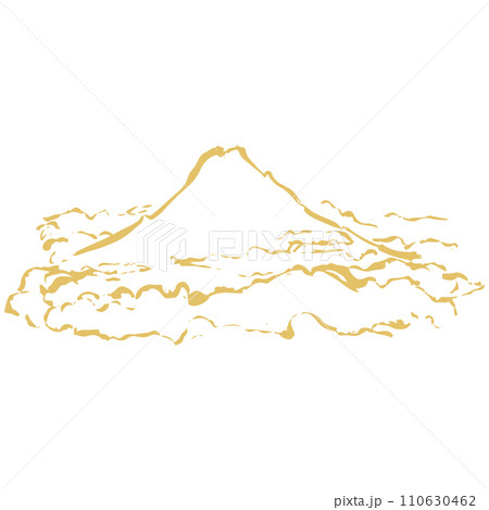 金色の山と雲のイラスト素材 ベクター 金色の山と雲のイラスト素材 ベクター 110630462