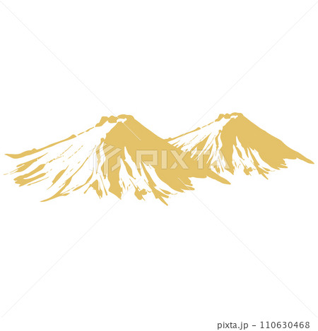 金色の山と雲のイラスト素材　ベクター 110630468