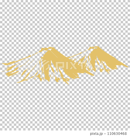 Golden mountain and cloud illustration material vector 110630468