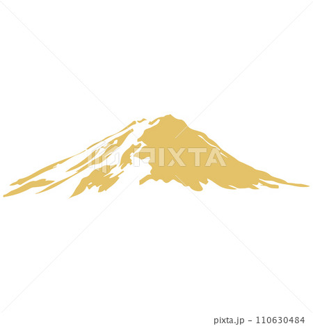 金色の山と雲のイラスト素材　ベクター 110630484