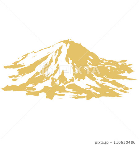 金色の山と雲のイラスト素材　ベクター 110630486