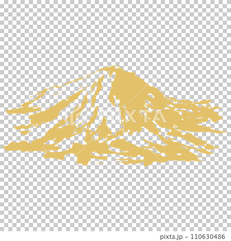 金色の山と雲のイラスト素材　ベクター 110630486