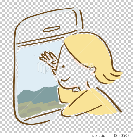 女旅客從車窗看風景 110630508