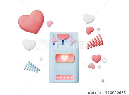 3D render, Minimal love icon element for festive decoration isolated on white background, Valentine's day with heart shape, for wedding celebration and party mock up. 3D render, Minimal love icon element for festive decoration isolated on white background, Valentine's day with heart shape, for wedding celebration and party mock up. 110630678