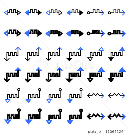 Arrow icon related to connection and flow. Arrow icon related to connection and flow. 110631264