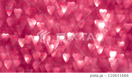 Pink hearts, sparkling bokeh, abstract defocused background for Valentine's Day 110631666