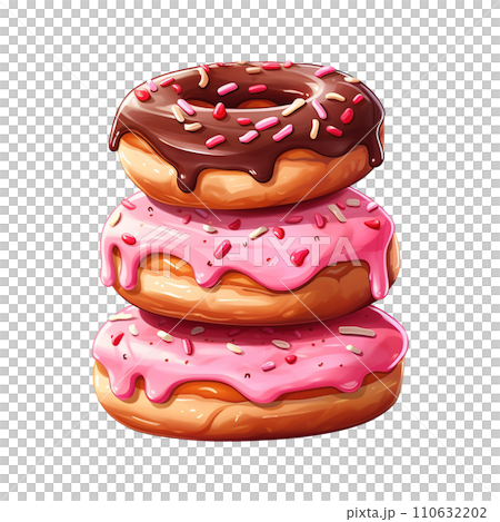 Pile of Adorable Donuts. AI Generated Image 110632202