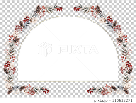 Stylish plant and small flower frame design. white background Stylish plant and small flower frame design. white background 110632271